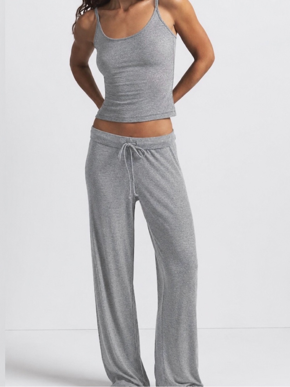 NWT SKIMS Soft Lounge Sleep Set Tank and Pant Heather Gray Size XL